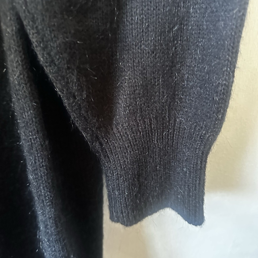 Vintage 80's Knit Sweater Dress Black Red Graphic Glam Moto Babe Mob Wife XL - Picture 7 of 7